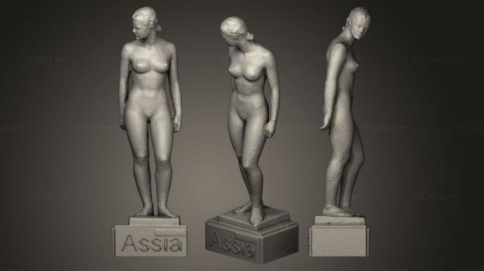 Статуэтки девушки (Асия, STKGL_0069) 3D модель для ЧПУ станка